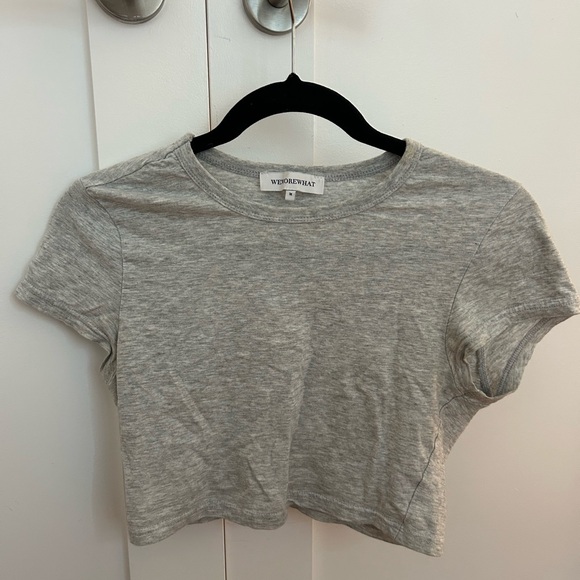 WeWoreWhat Gray Crop Top - Picture 1 of 3